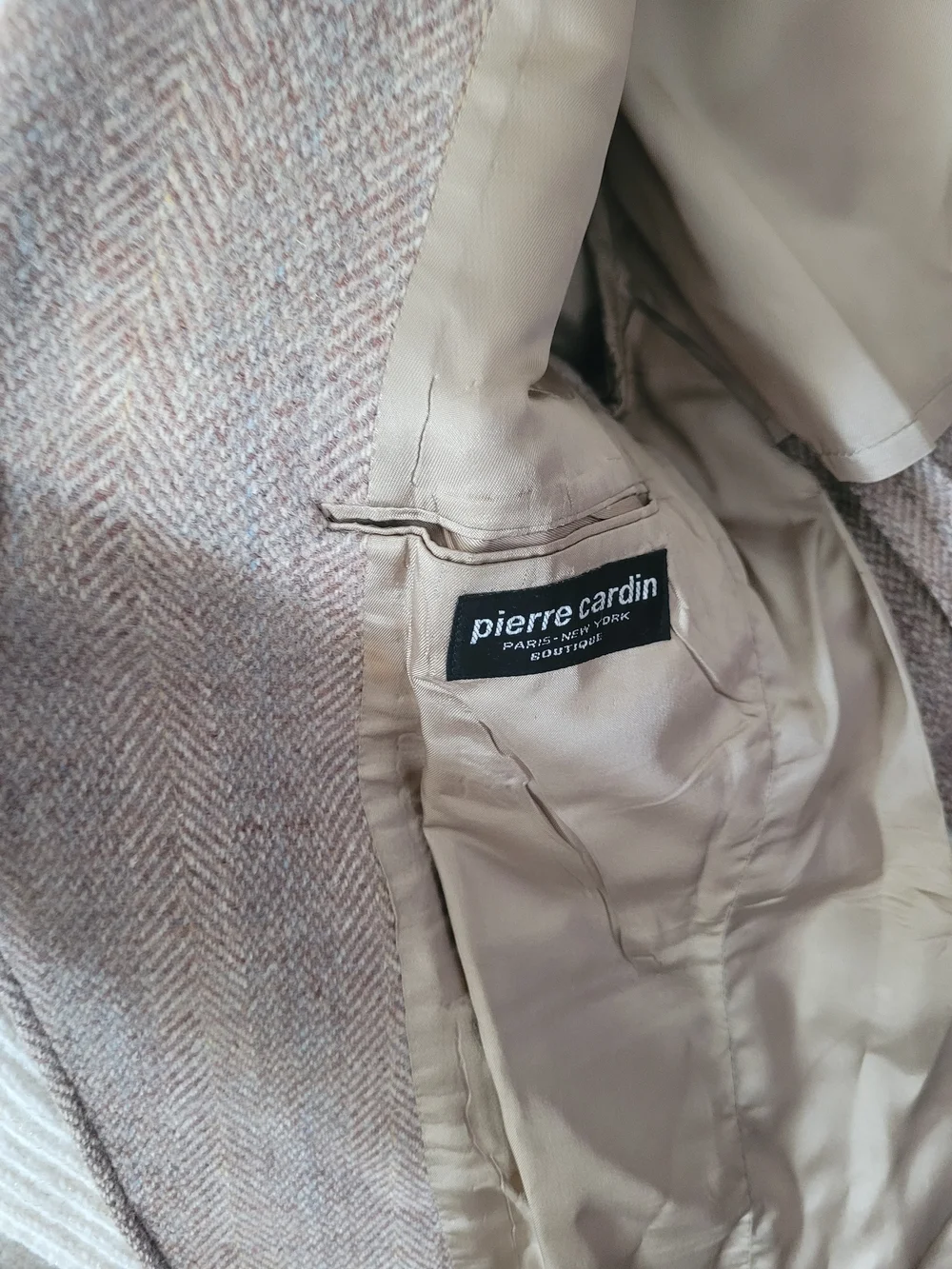 Pierre Cardin Beige/Tan Vintage Herringbone Sport Coat